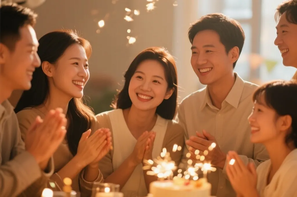 中奖庆祝氛围温馨画面